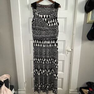 Vince Camuto Black & White Plus Size Geometric Dress Size 2X